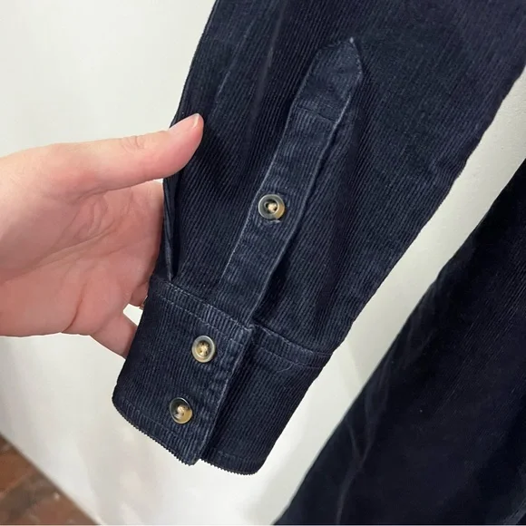 Boden Eloise Corduroy Navy Midi Shirt Dress Size 4 LONG - Picture 11 of 13